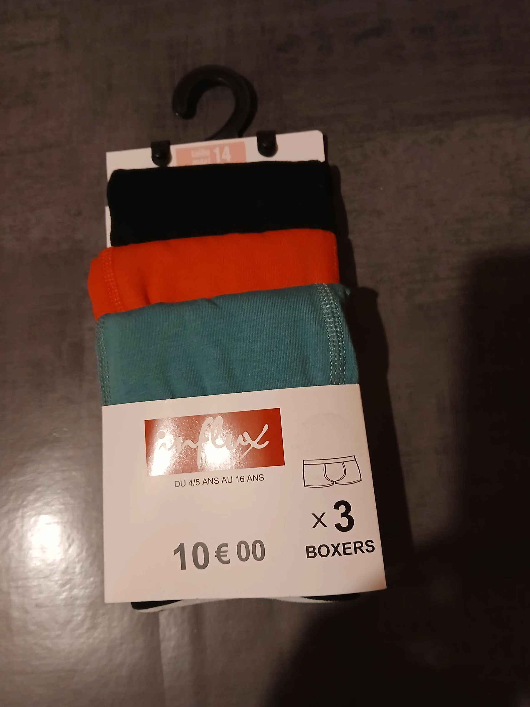 lot 3 boxers garcon influx 14 ans